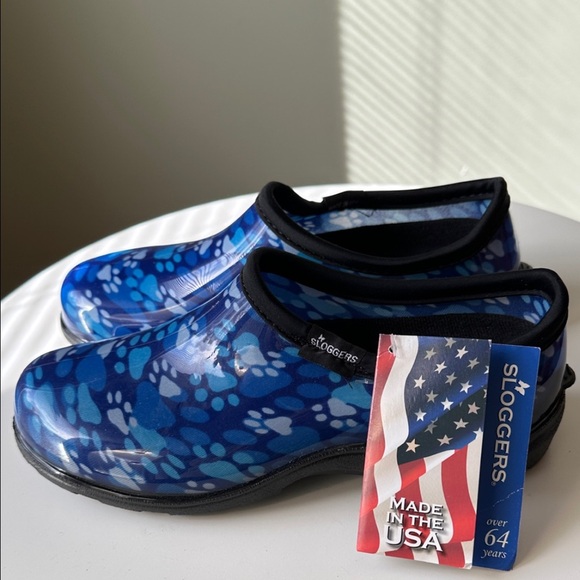 Sloggers Waterproof Garden Shoes Removable Comfortable Insoles Paw Prints NWT 8 - Picture 1 of 15